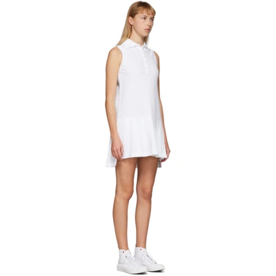 Shop Thom Browne White Sleeveless Tennis Dress In 100 White