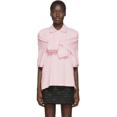Shop Alexander Wang Pink Tie-sleeve Polo In 688 Palepin