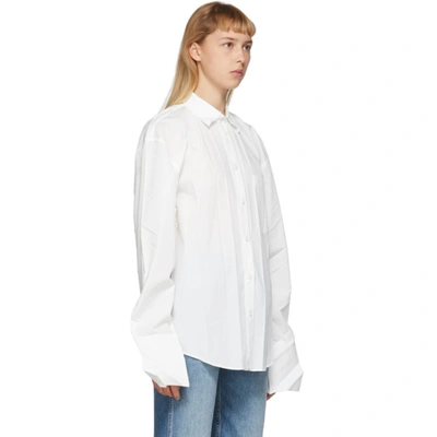 Shop Balenciaga White Cotton Plissee Shirt In 9000 White