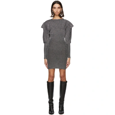 Shop Isabel Marant Silver Waden Dress In Bksi Black/