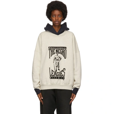 Shop Fear Of God Beige Felted Graphic Sweatshirt In Oatmeal/blk