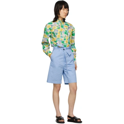 Shop Plan C Multicolor Floral Shirt In Fiw02 Blue