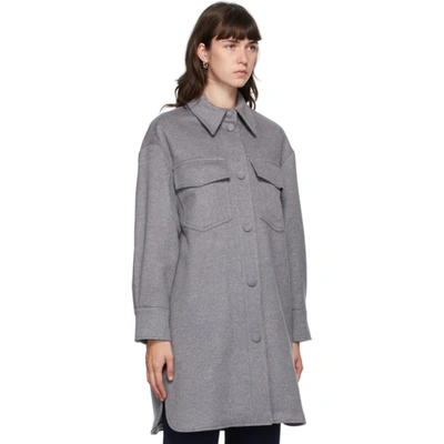 Shop Stella Mccartney Grey Wool Kerry Coat In 1264 Ltgrey