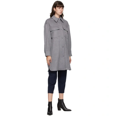 Shop Stella Mccartney Grey Wool Kerry Coat In 1264 Ltgrey