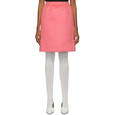 Shop Marc Jacobs Pink Faux-fur Gathered Straight Skirt In 670 Pink