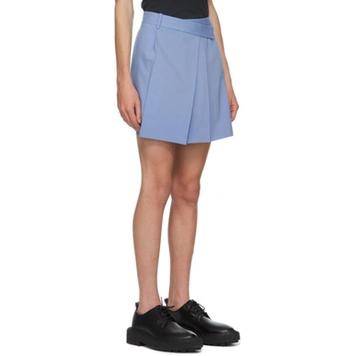 Shop Helmut Lang Blue Wrap Skirt In Baby Blue