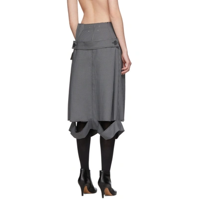 Shop Maison Margiela Grey Houndstooth Double-breasted Skirt In 001f Pied