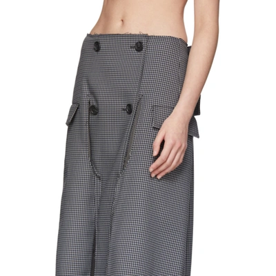 Shop Maison Margiela Grey Houndstooth Double-breasted Skirt In 001f Pied