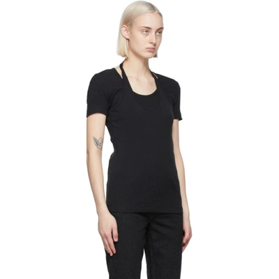 Shop Helmut Lang Black Halter T-shirt In Yvm Basalt Black