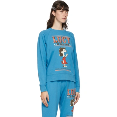 Shop Marc Jacobs Blue Peanuts Edition French Terry Sweatshirt In Washed Blue