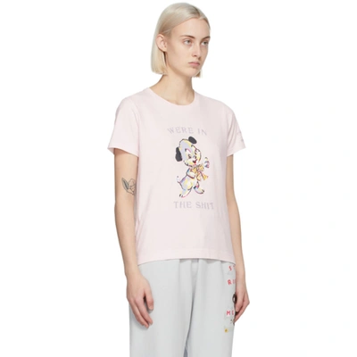 Shop Marc Jacobs Pink Magda Archer Edition 'we're In The Shit' T-shirt In 680 Ltpink