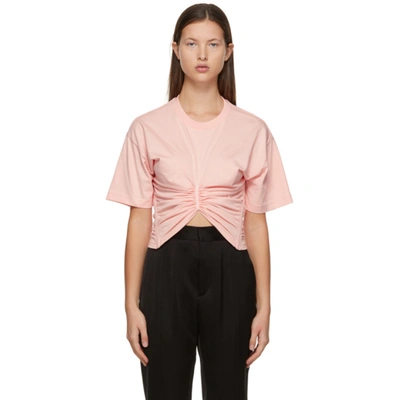 Shop Y/project Pink Ruched Corset T-shirt