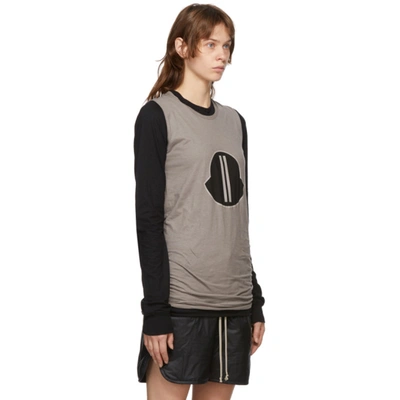 Shop Rick Owens Taupe Moncler Edition Logo Tank Top In 250 Dust