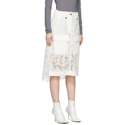 Shop Sacai White Embroidered Lace Skirt In 101 White