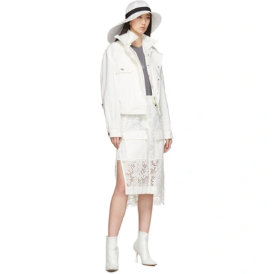 Shop Sacai White Embroidered Lace Skirt In 101 White