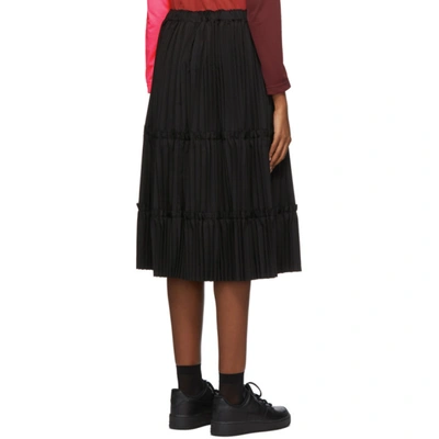Shop Comme Des Garçons Black Tiered Pleated Mid-length Skirt In 1 Black