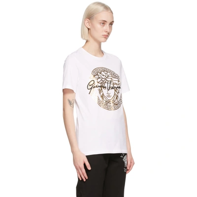 Shop Versace Ssense Exclusive White Gv Signature Medusa T-shirt In A3272