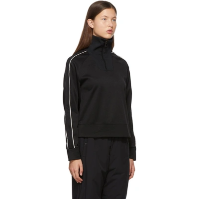 Shop Moncler Black Half Zip-up Sweatshirt In 999 Black