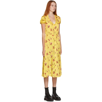Shop R13 Yellow Floral Mid-length Dress