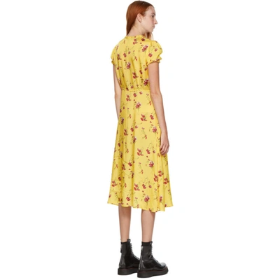 Shop R13 Yellow Floral Mid-length Dress