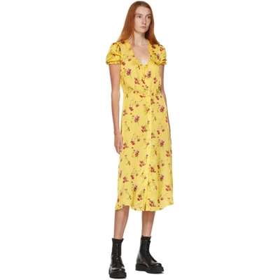 Shop R13 Yellow Floral Mid-length Dress
