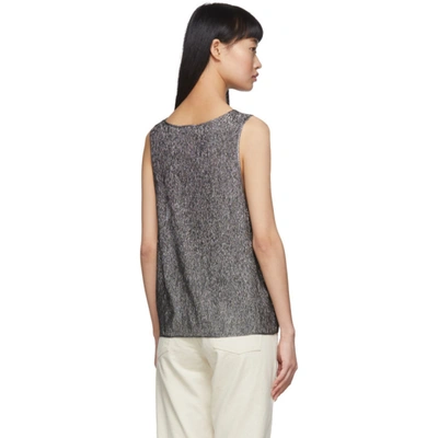 Shop Saint Laurent Silver Lamé Jersey Tank Top In 1081 Silver