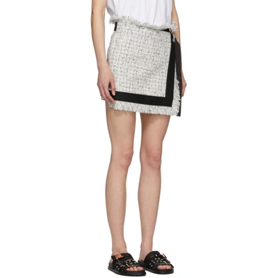 Shop Sacai White Wool Summer Tweed Skort In 101 White