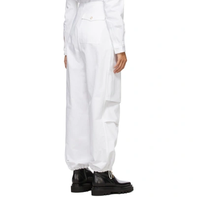 Shop Dion Lee White Cotton Parachute Trousers