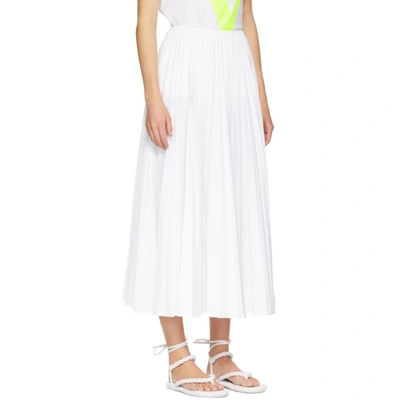 Shop Valentino White Pleated Skirt In 0bo White