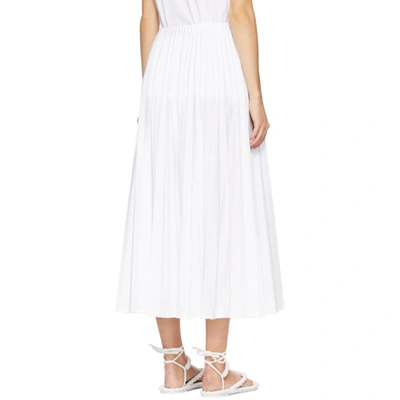 Shop Valentino White Pleated Skirt In 0bo White