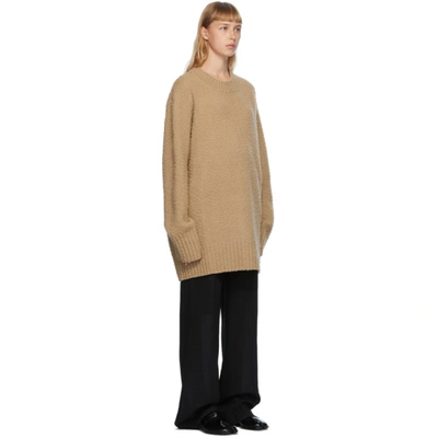 Shop Maison Margiela Tan Pilled Oversized Sweater In 113m Camel