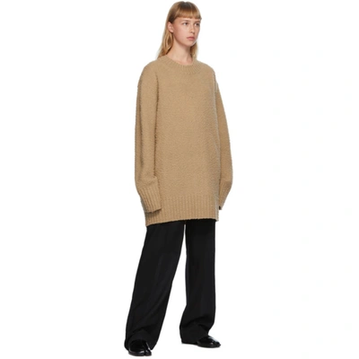 Shop Maison Margiela Tan Pilled Oversized Sweater In 113m Camel