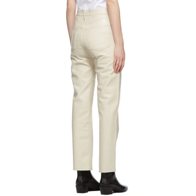 Shop Agolde Off-white Recycled Leather 90s Pinch Pants In Powder