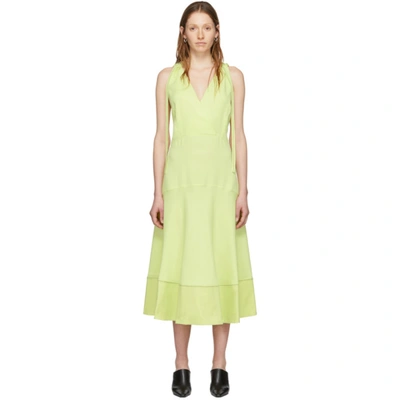 Shop Proenza Schouler Yellow Pswl Sleeveless Deep V Dress In 00534 Celer