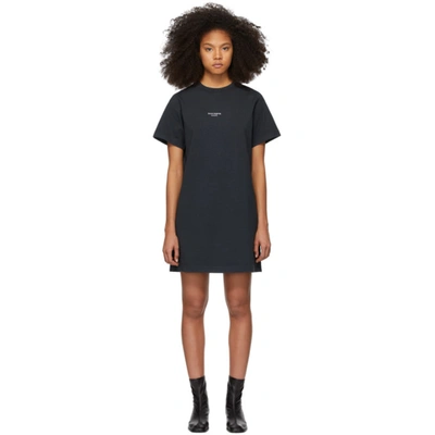 Shop Acne Studios Black Reverse Logo T-shirt Dress