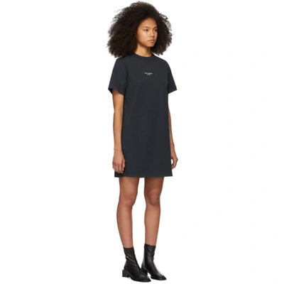 Shop Acne Studios Black Reverse Logo T-shirt Dress