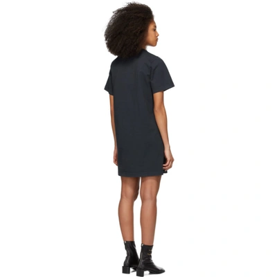 Shop Acne Studios Black Reverse Logo T-shirt Dress