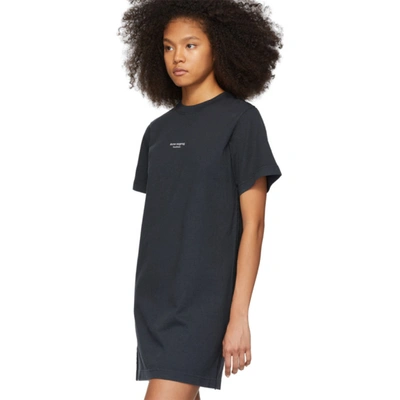 Shop Acne Studios Black Reverse Logo T-shirt Dress