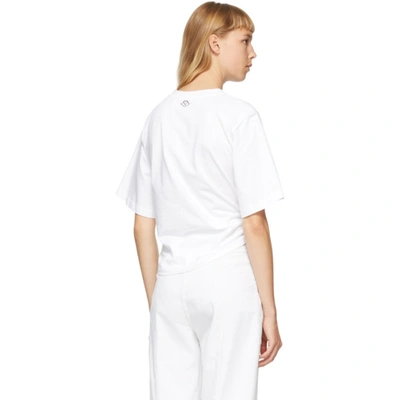 Shop See By Chloé White Draped Knot T-shirt In 101 White