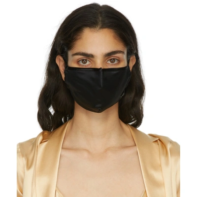 Shop La Perla Black Silk Face Mask In B010 Black