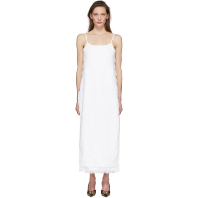 Shop Marine Serre White Maxi Towel Dress In 83 White Ja