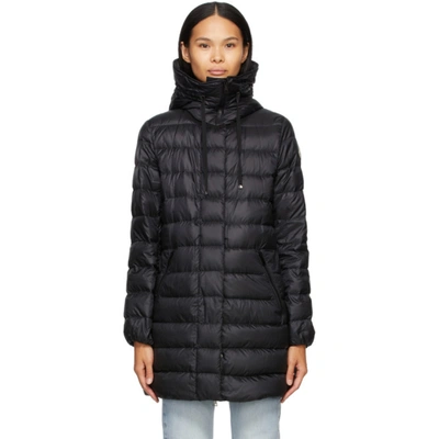 Shop Moncler Black Down Gnosia Mid-length Coat In 999 Black