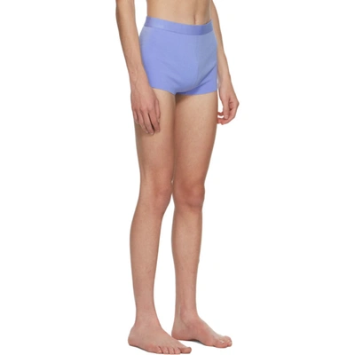 Shop Helmut Lang Blue Knit Shorts In Cloudless