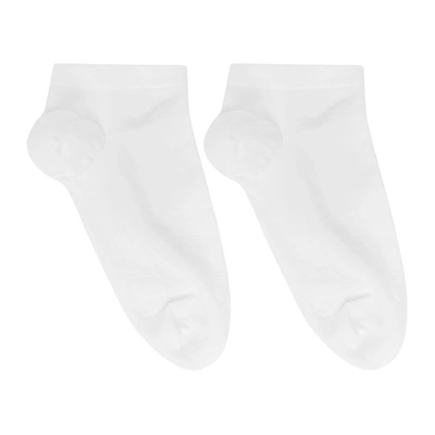 Shop Wolford White Cotton Sneaker Socks In 1001 White