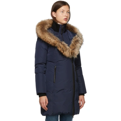 Shop Mackage Navy Down & Fur Classic Kay Parka