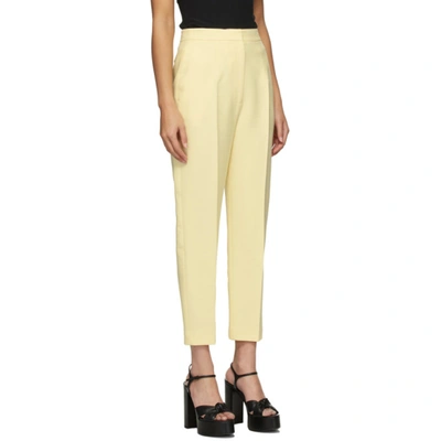 Shop Alexander Mcqueen Yellow Wool & Silk High-waisted Slim Trousers In 7018 Honsuc