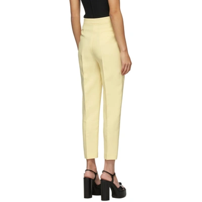 Shop Alexander Mcqueen Yellow Wool & Silk High-waisted Slim Trousers In 7018 Honsuc