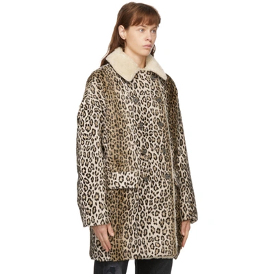 Shop R13 Tan Leopard Hunting Coat