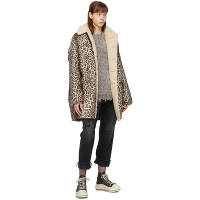 Shop R13 Tan Leopard Hunting Coat