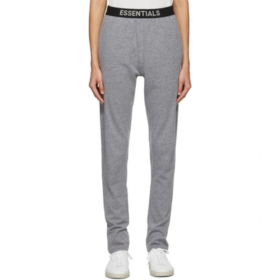 Shop Essentials Grey Jersey Lounge Pants In Darkheather